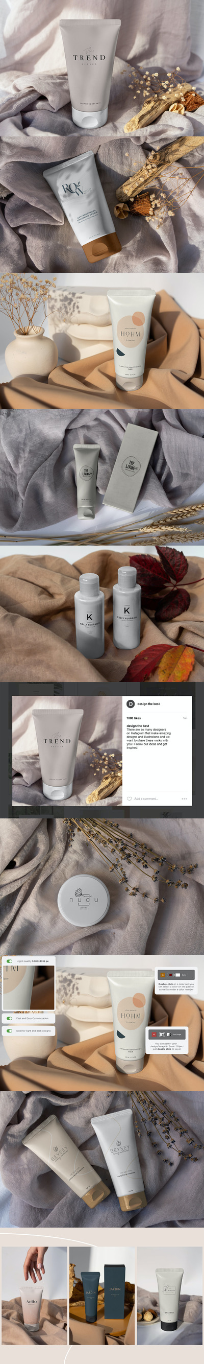 洗面奶护肤品展示样机[PSD]