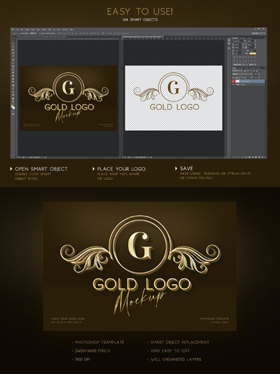 金色奢华风格的字体样式（PSD）