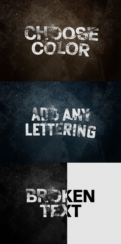 破碎字体样式效果（PSD）