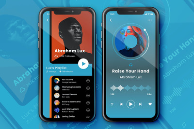 酷炫时尚风格音乐APP UI模板(PSD,fig)