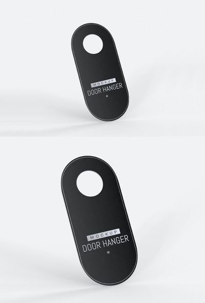 高品质的酒店宾馆门把手吊牌挂牌VI设计样机展示模型mockups