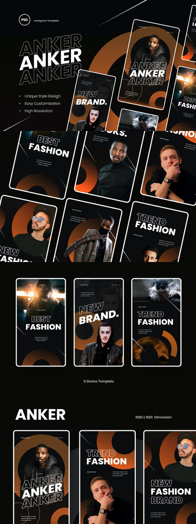时尚高端Instagram社交媒体banner海报设计模板集合-PSD