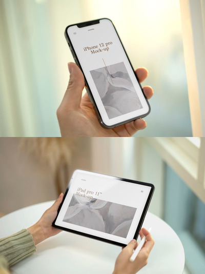 高品质的iPhone和iPad APP UI样机展示模型mockups
