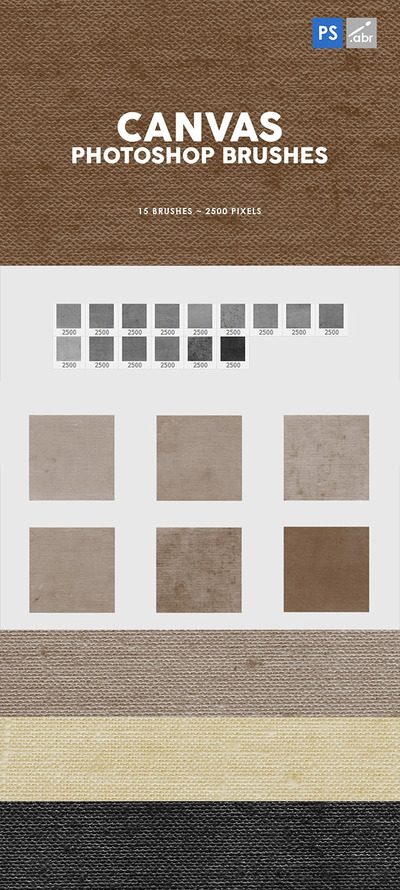 15个亚麻帆布画布ps印章笔刷