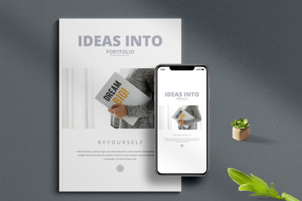 极简主义作品集手册布局设计模板