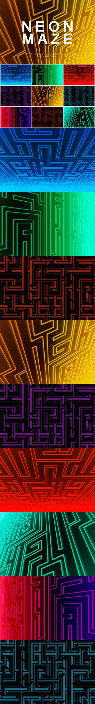 时尚绚丽渐变迷宫抽象背景底纹纹理集合