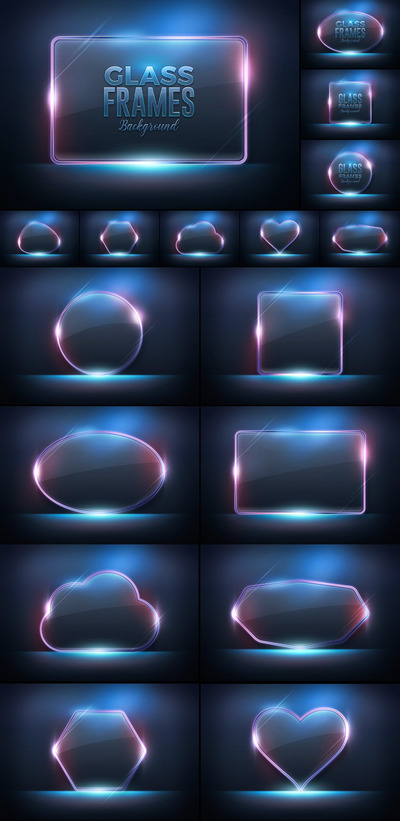 高端磨砂质感透明玻璃背景底纹纹理集合