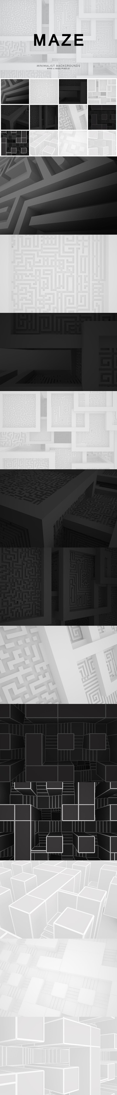 3D立体抽象迷宫背景底纹纹理集合