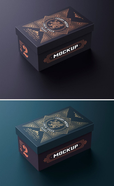 奢华风格的产品或盒子样机（PSD）