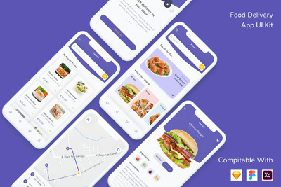 美食外卖 App UI Kit（FIG,SKETCH,XD）
