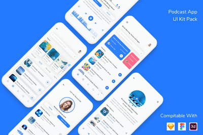 播客 App UI Kit 套装（FIG,SKETCH,XD）