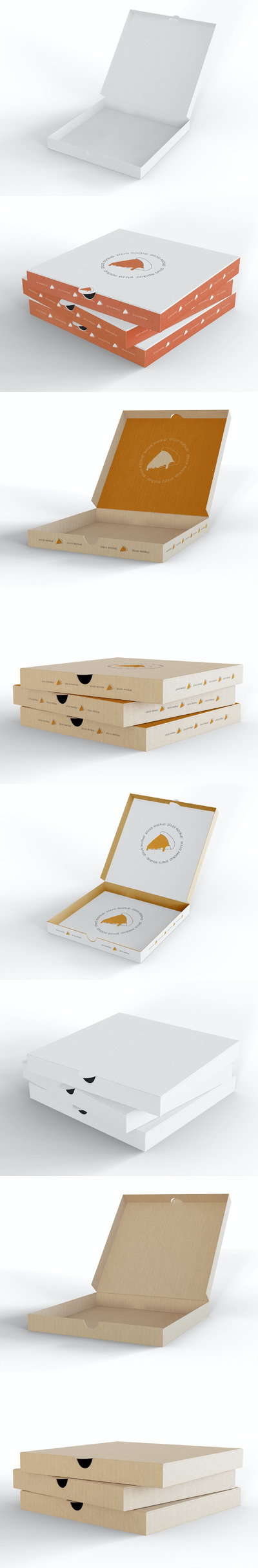 一堆比萨饼盒模型样机（PSD）