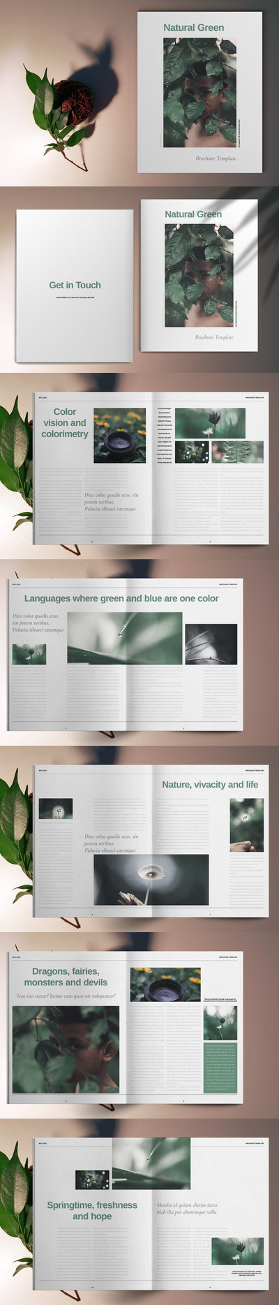 绿色自然主题宣传册设计模板