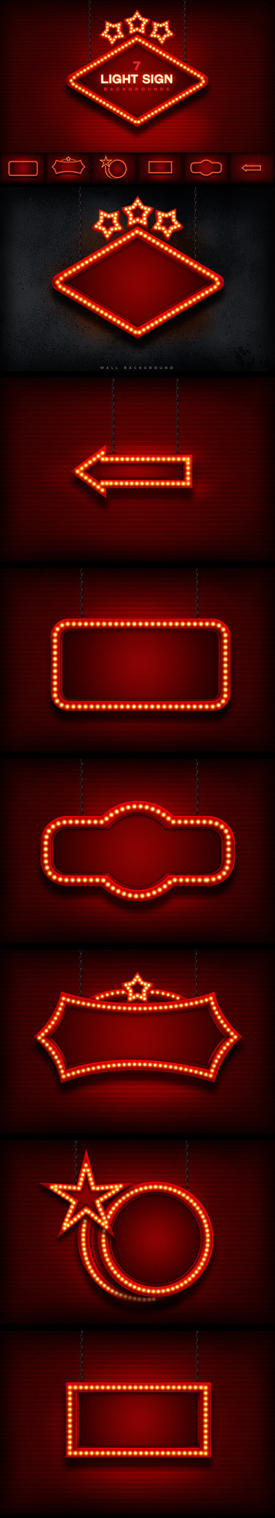 时尚高端绚丽跑马灯店铺招牌背景大集合-PSD