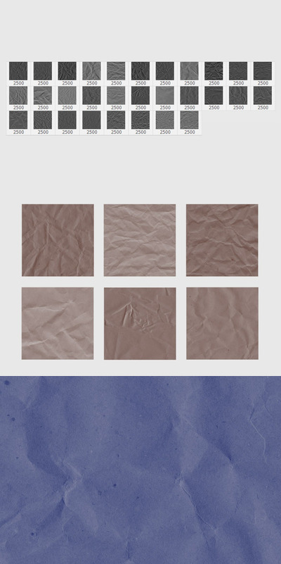 30种折皱的肌理纸张PS笔刷（ABR）