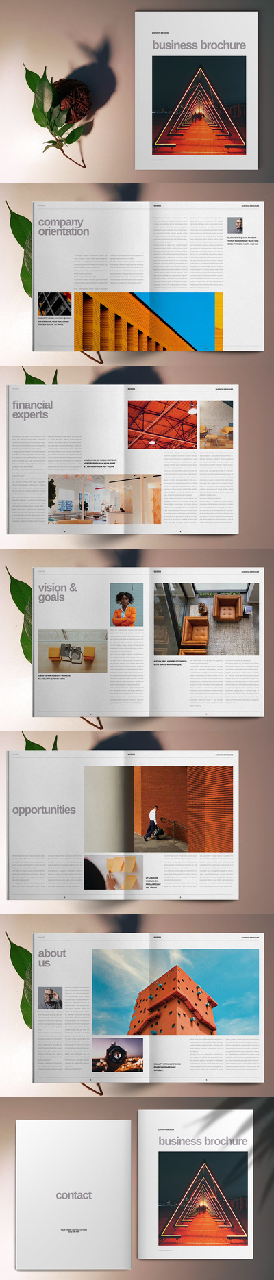 时尚现代的橙色多用途宣传册设计模板