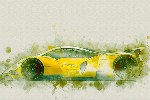 艺术水彩画印刷效果Photoshop动作