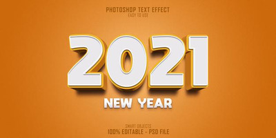 2021新年3D文本样式模板[PSD]