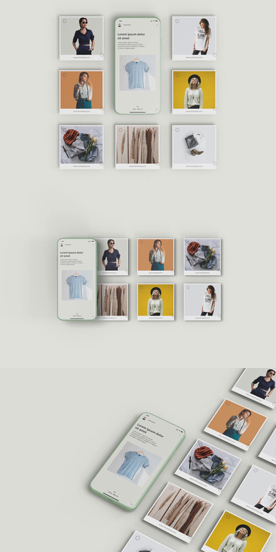 Instagram 文章内容展示样机（PSD）