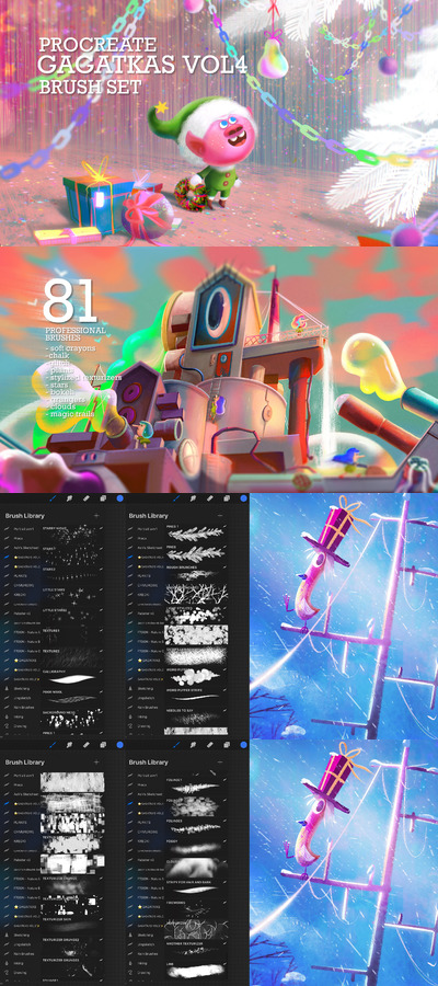 80+专业数码绘画Procreate笔刷素材