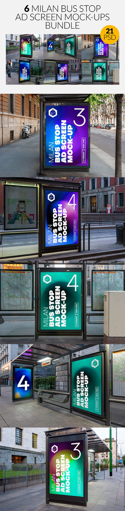 巴士站屏幕广告样机合集