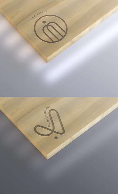 雕刻木品牌效果模型样机（PSD）