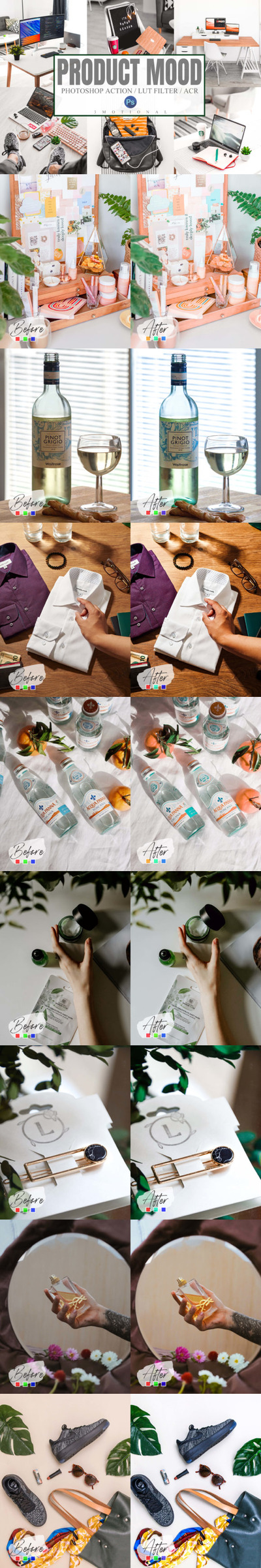 10种产品摄影Photoshop动作&预设素材