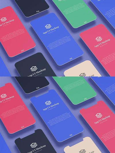 浮动应用程序用户界面模型APP UI样机展示模型mockups