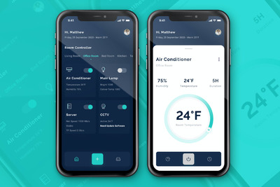 智能居家空调控制APP UI (fig,PSD)