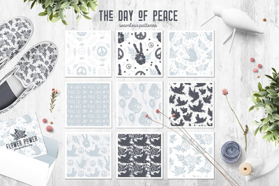 简约清新时尚优雅无缝矢量背景底纹纹理集合-EPS，JPG