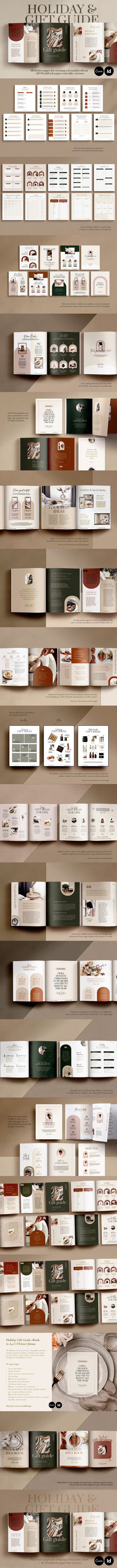 节日礼物指南手册设计模板[CANVA,InDesign]