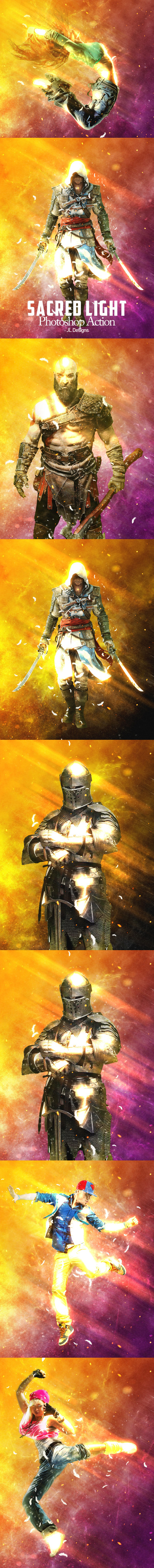 逼真的神圣之光效果外观ps特效动作下载