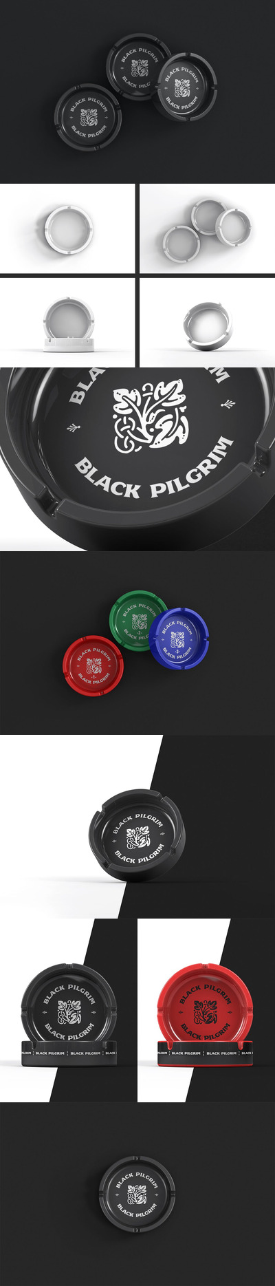 圆形烟灰缸V设计样机展示模型mockups