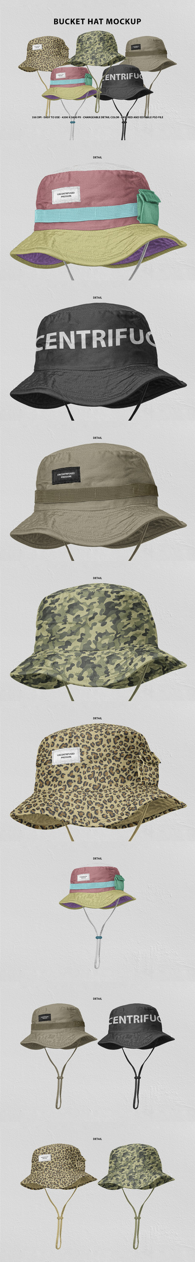水桶帽布料图案设计样机模板