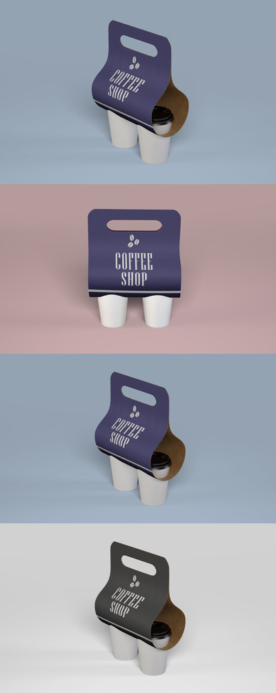 外卖咖啡包装设计VI样机展示模型mockups