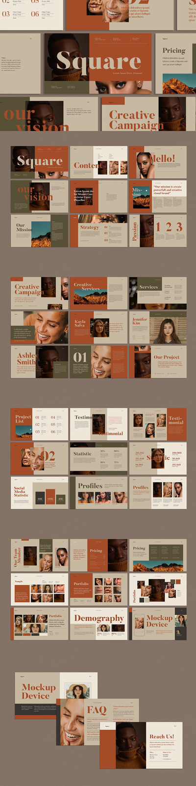 时尚高端简约专业多用途的高品质品牌手册画册宣传册杂志VI设计模板