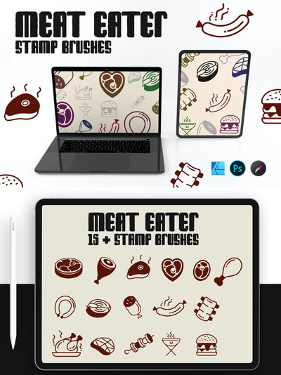 肉食主题图案个性笔刷[ABR]