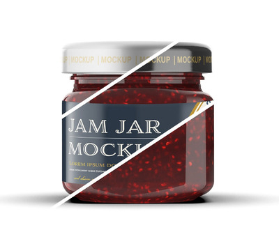 覆盆子果酱罐模型[PSD]