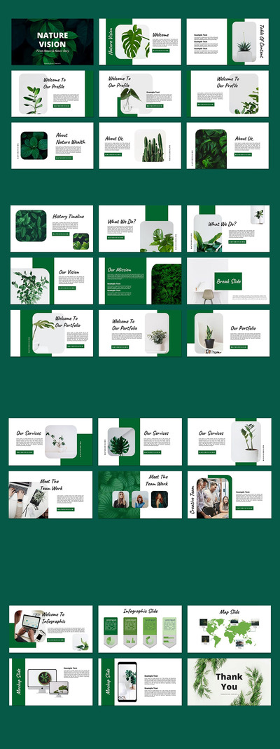 自然绿色产品介绍PPT模板（PPTX）