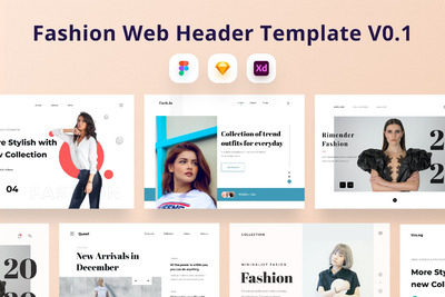 时尚网页头部设计模板（FIG,SKETCH,XD）