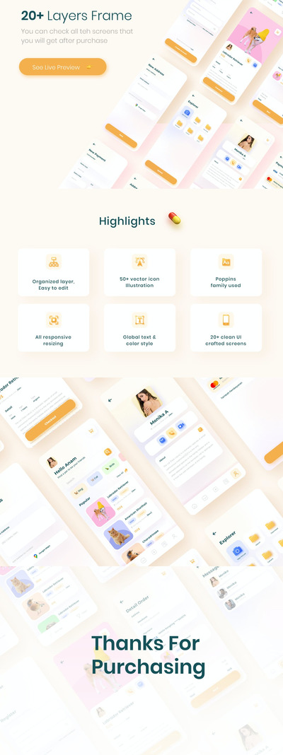 宠物收养管理APP UI（FIG,SKETCH,XD）