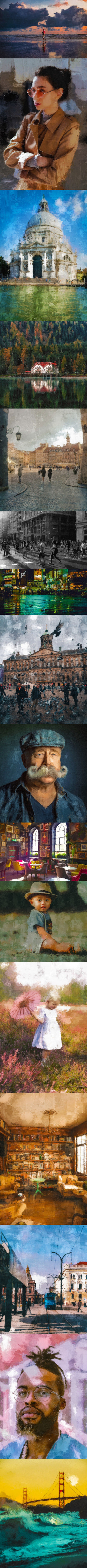 时尚高端逼真质感抽象水墨水彩绘画手绘效果photoshop动作预设