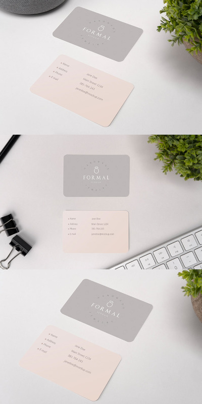 极简的圆角名片模型[PSD]