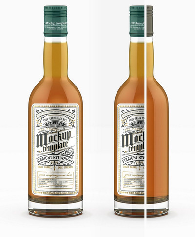 威士忌玻璃瓶产品模型[PSD]