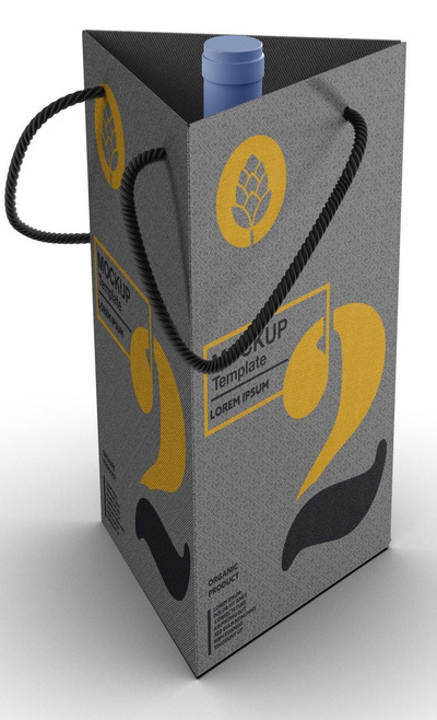 高端酒瓶与包装盒子模型