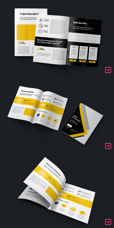 年度汇报手册画册模板下载（INDD）