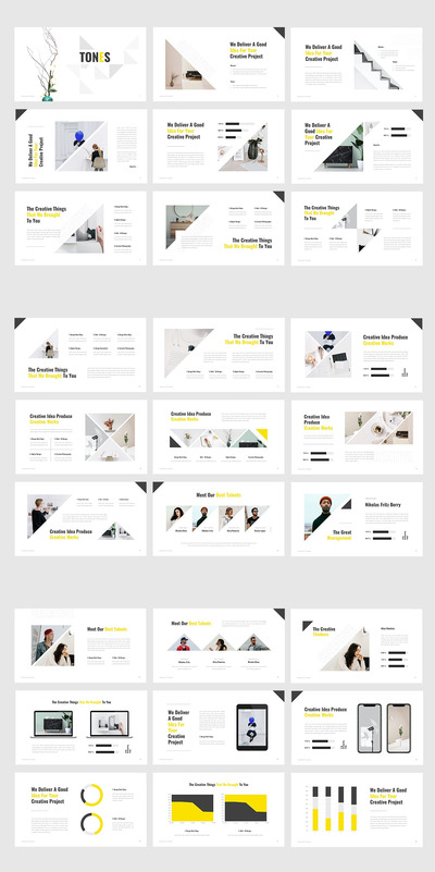 简约的创意展示模板（PPTX,KEY）