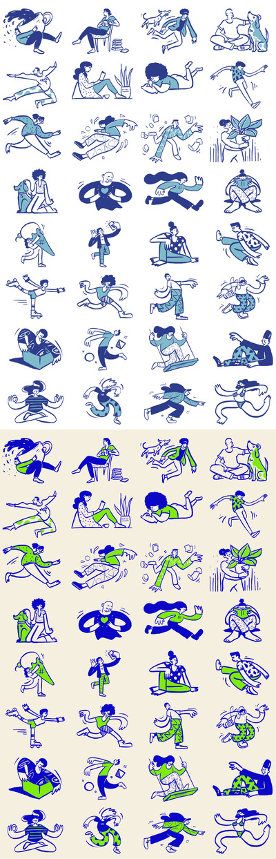 个人生活场景涂鸦插图