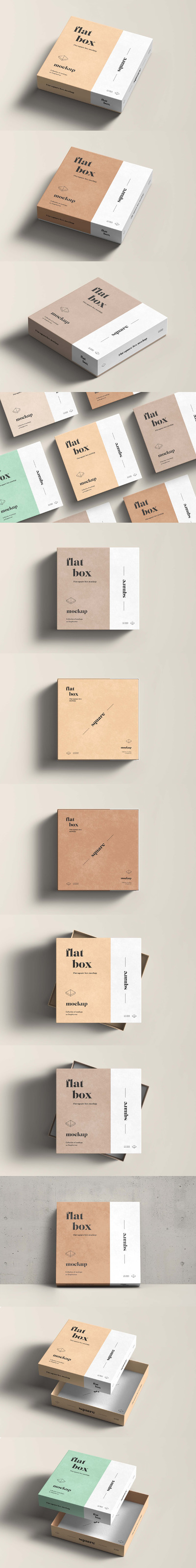 方形产品包装盒设计样机（PSD）