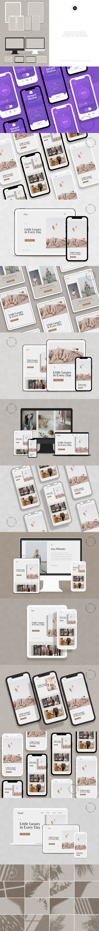 极简主义响应式网页设计展示样机（PSD）